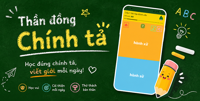 Thần đồng chính tả banner